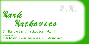 mark matkovics business card